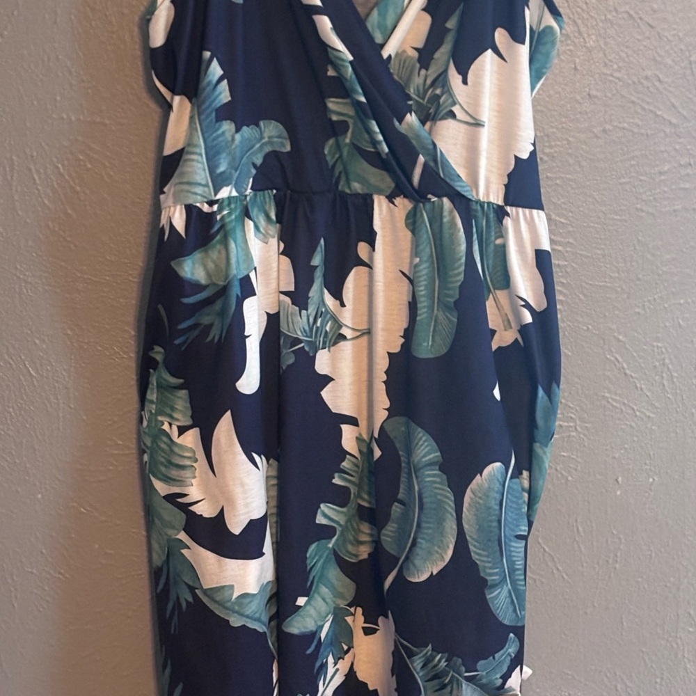Summer dress - 2xl plus size: Tropical Leaf Print Casual wear